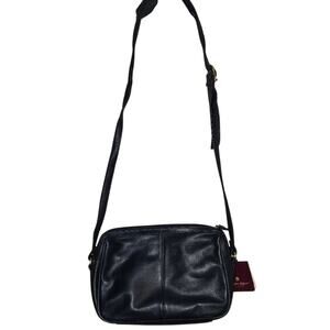 NWT Etienne Aigner Unisex Premium Navy Blue Leather Crossbody Bag